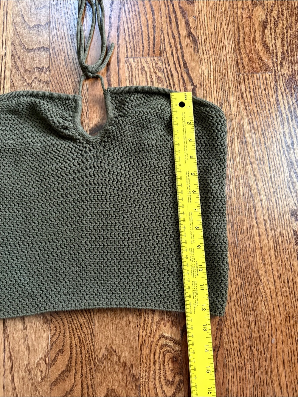 Reformation Suzanne Halter Sweater Tank Olive Oil Green Open Knit Keyhole Top L - Picture 9 of 10